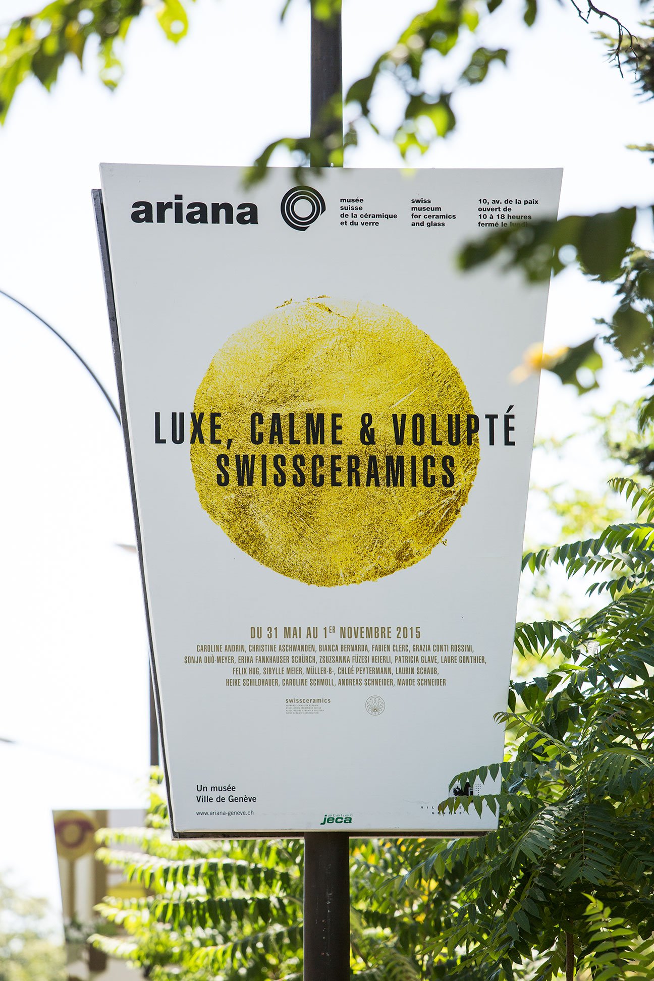 affiche graphique de l'Ariana: Luxe, Calme et Volupté (Swissceramics)